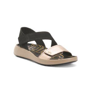 IGI&CO Black Made In Italy Nubuck Leather Flatform Sandals